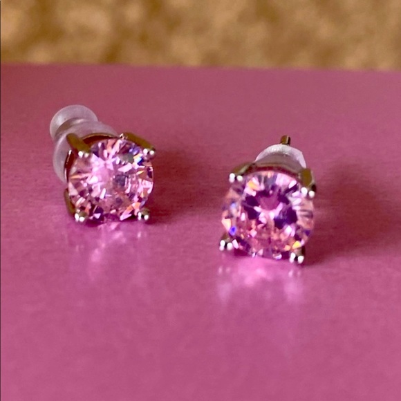 Jewelry - 🎁 light pink CZ .925 sterling silver stud earrings brand new purchased  Macys